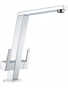 1810 Pendenza Kitchen Tap Chrome Modern Twin Levers PEN/01/CH