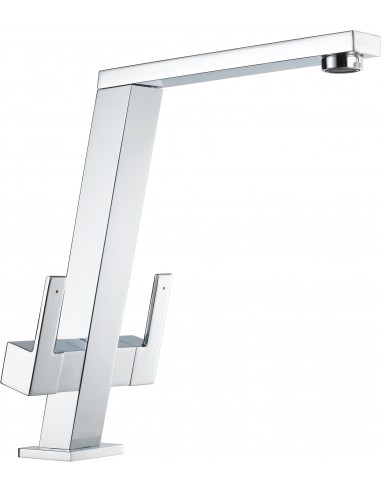 1810 Pendenza Kitchen Tap Chrome Modern Twin Levers PEN/01/CH