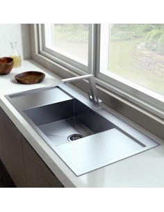 1810 Pendenza Kitchen Tap Chrome Modern Twin Levers PEN/01/CH 2