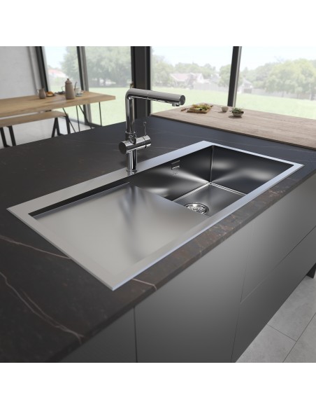 Davanti Pull Out Brushed Steel Kitchen Spray Tap, DAV-P/02/BS The 1810 Company