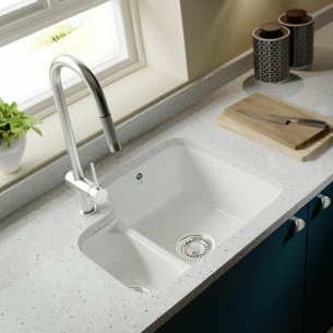Grande Pull-Out Kitchen Spray Tap Brushed Steel 1810 Single Side Lever SALE GRA/02/BS 2