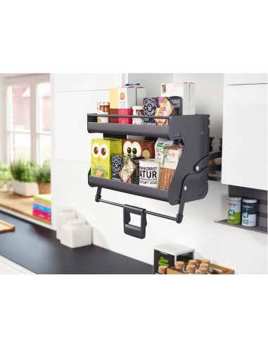500mm Kessebohmer iMove Double Wall Kitchen Pull-Down Anthracite KIMOVE500DA