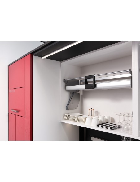 900mm Kessebohmer iMove Kitchen Wall Pull Down Shelf Single Grey KIMOVE900SG
