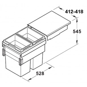 Euro Cargo Hailo 450mm Kitchen Waste Bin 76L Large Double Containers 50370332 2