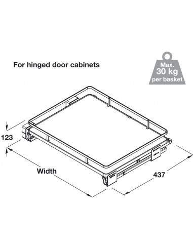 500mm Kitchen Internal Drawer Pull-Out Soft-Closing Single White Tray 54003705