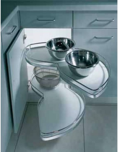 450mm Kessebohmer LeMans Arena Kitchen Corner Carousel Silver KLM450SILV Right Hand