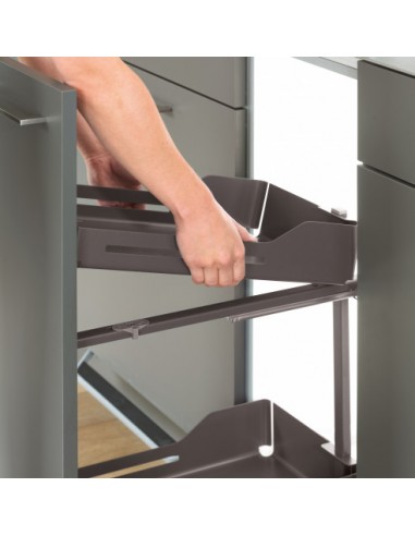 300mm Peka Libell Pull-Out Kitchen Base Unit Storage Anthracite 2-Tier PE.200.2444.43