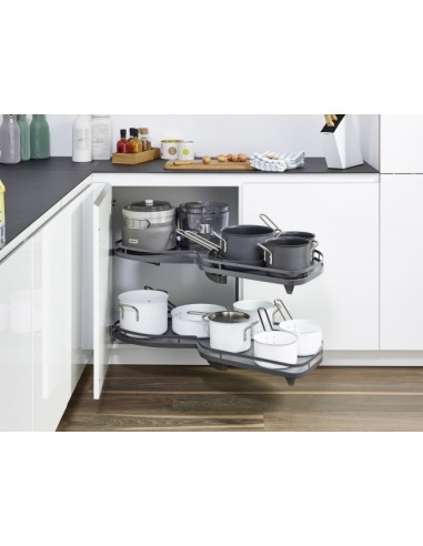 450mm Kessebohmer LeMans Corner Kitchen Carousel Anthracite Arena KSA2LM450A Right Hand