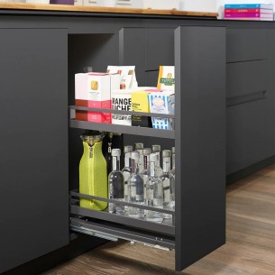 Kessebohmer 300mm Base Unit Pull-Out Kitchen Double Storage Anthracite KSABP300A 2