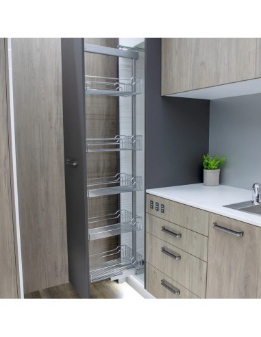300mm Kessebohmer Larder Chrome Kitchen Tall 1800-2200mm Dispensa KLF300FESC