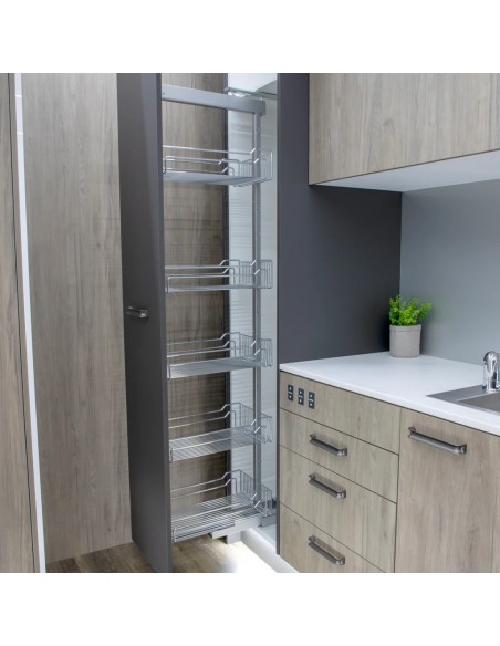 300mm Kessebohmer Larder Chrome Kitchen Tall 1800-2200mm Dispensa KLF300FESC