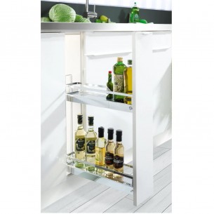 150mm Kessebohmer Base Pull-Out Kitchen Storage Chrome STYLE Bottles K2ASBP150CH 2