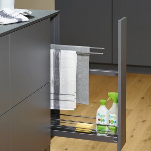150mm Kessebohmer Towel Rail Kitchen Base Pull-Out Anthracite Style K2SATRBP150A 2