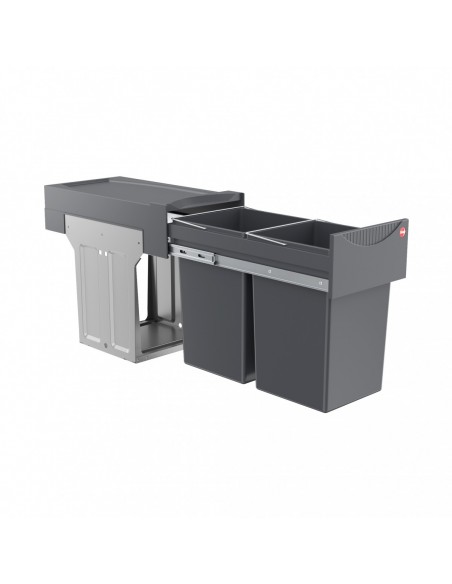300mm Hailo Tandem Waste Bin Double Pull Out Hinged Doors 50270252 Hailo 366610