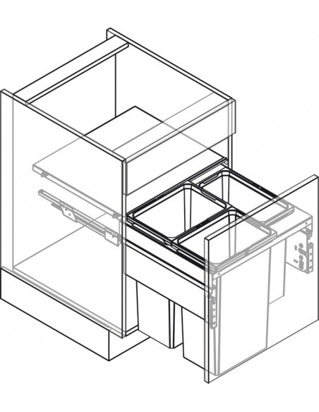 600mm VS Envi Space XX Pro Kitchen Waste Bin 85L 476 Depth Vauth-Sagel 50344314