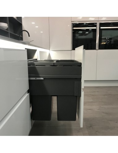 600mm Vauth-Sagel Envi Space Waste Bin XX 91L 515mm Depth Lava Triple 50344304