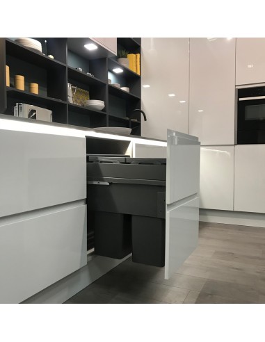 600mm VS Envi Space XX Kitchen Double Waste Bin 88L 476mm Depth Lava 50344344
