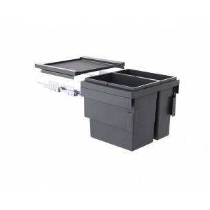 600mm Hailo Cargo Synchro Pull Out Waste Bin Soft closing Double 56L 50258506 2