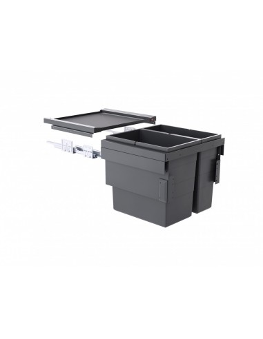 600mm Hailo Cargo Synchro Pull Out Waste Bin Softclose Double 56L 50258506
