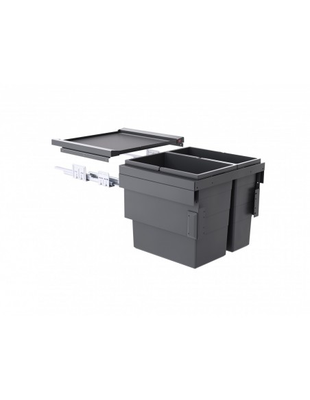 600mm Hailo Cargo Synchro Pull Out Waste Bin Softclose Double 56L 50258506
