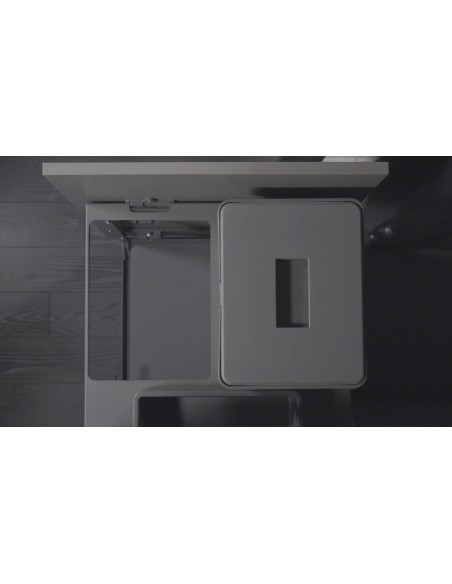600mm Vibo Waste Bin Extra Large 100L Kitchen Pull Out Double BIN600D.AN