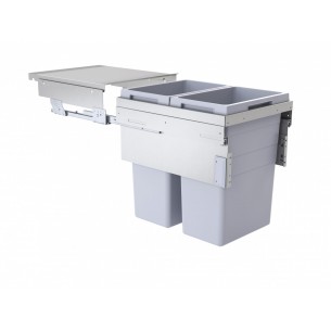 450mm Hailo Euro-Cargo Kitchen Waste Bin 76L Soft Closing Double Tubs 50370532 2