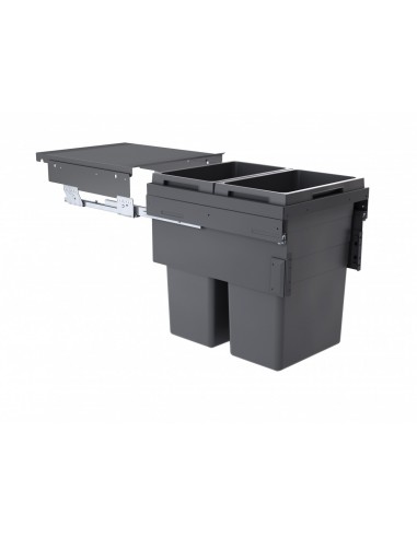 500mm Euro-Cargo Waste Bin Hailo Kitchen Large 76L Double Containers 50370335