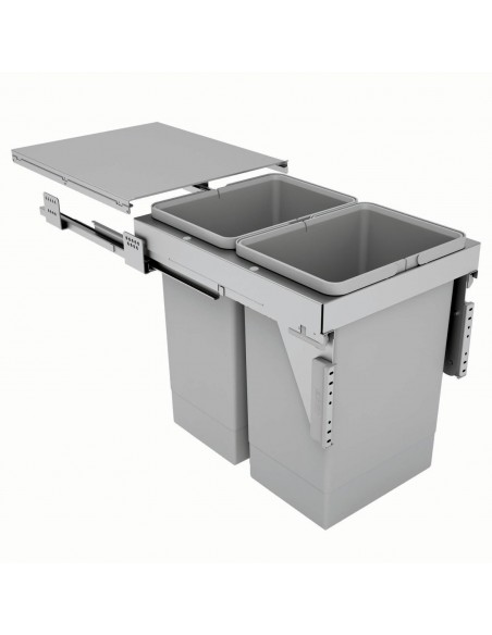 400mm Stanto Waste Bin Kitchen Pull Out 48L Grey Soft Closing 50259501