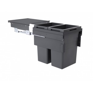 450mm Stanto Waste Bin Kitchen Pull Out 70L Grey Soft Closing 50259460 2