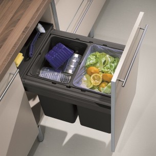 450mm Ninka Waste Bin Double Container Door Fix 64L Soft Closing 55164594 2