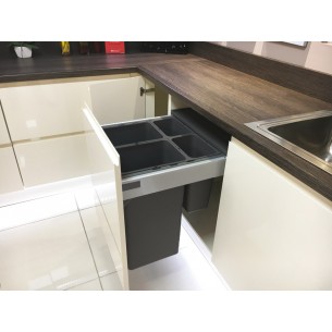 600mm One2Five Waste Bin Ninka Quad 80L Door Fix Soft Closing 55164598 2