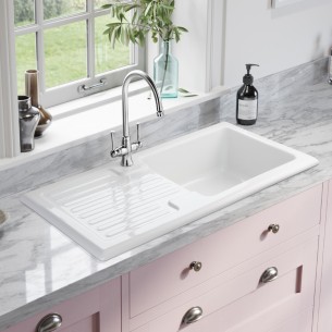 Rangemaster Rustic CRT10101 Sink 1.0 Bowl Ceramic White 56563751