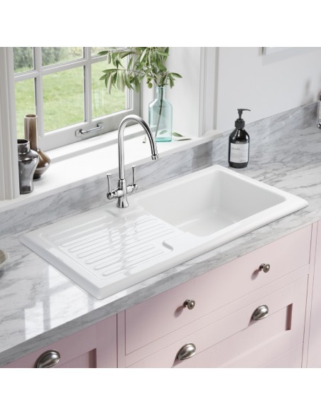 Rangemaster Rustic CRT10101 Sink 1.0 Bowl Ceramic White 56563751