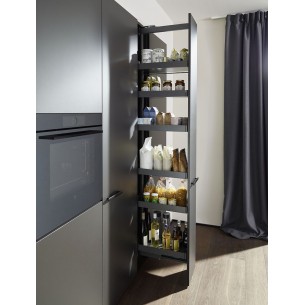 150mm Peka Liro Larder Anthracite 1805-2260mm Tall Kitchen Storage KSPEL.150.2000LI 2