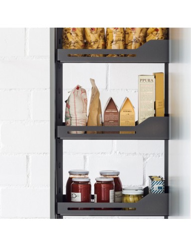 150mm Peka Tall Larder Pull-Out Kitchen Storage 1600-2000mm Libell KSPEL.150.1600L.AN