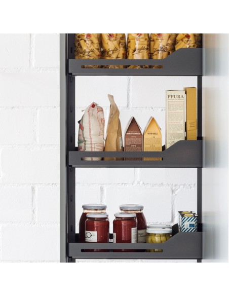 150mm Peka Tall Larder Pull-Out Kitchen Storage 1600-2000mm Libell KSPEL.150.1600L.AN