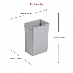 Wesco Bin Container 26L Inner Pullboy/Big Boy 26L Light Grey M8358526-1 2