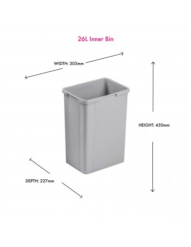 Wesco Bin Container 26L Inner Pullboy/Big Boy 26L Light Grey M8358526-1