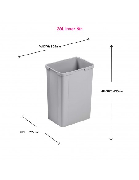 Wesco Bin Container 26L Inner Pullboy/Big Boy 26L Light Grey M8358526-1