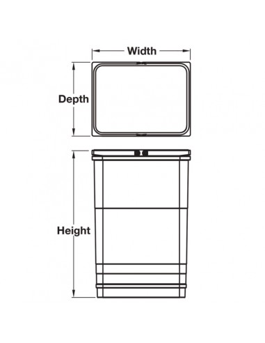 Ninka Waste Bin Container 8 Litres One To Five 153 x 230 x 310mm 50290601