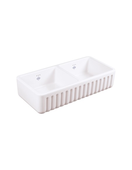 800mm Shaws Ribchester Butler Kitchen Sink Fluted Apron Front Double SO0800010