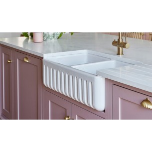 800mm Shaws Ribchester Butler Kitchen Sink Fluted Apron Front Double SO0800010 2