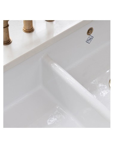 800mm Shaws Classic Double Apron Front Kitchen Sink White Ceramic SCLD800WH