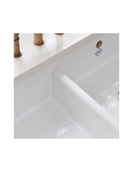 800mm Shaws Classic Double Apron Front Kitchen Sink White Ceramic SCLD800WH