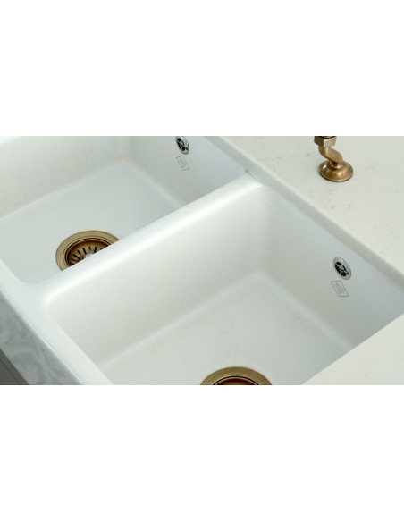 800mm Shaws Classic Double Apron Front Kitchen Sink White Ceramic SCLD800WH