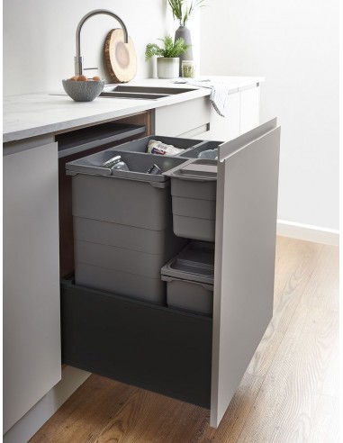Ninka Waste Container 25L One2Five Free Stood Eco Kitchen Bin 50290698 Orion Grey Or 50290498 Light Grey