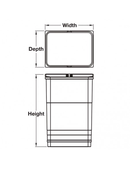 Ninka Waste Container 42L One2Five Free Stood Eco Kitchen Bin 50290605 Orion Grey Or 50290606 Light Grey