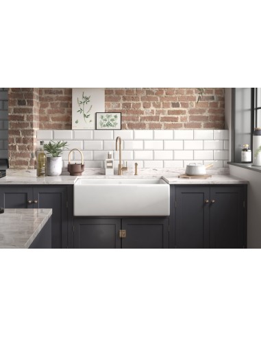 Shaws Shaker 800mm SCSH108WH Sink Classic Ceramic Kitchen Apron Front Butler