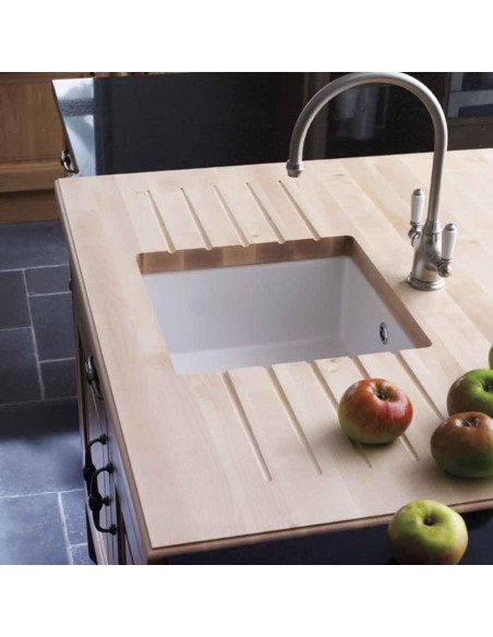 Shaws Classic Square Sink Inset/Undermount Ceramic White SCSQ460