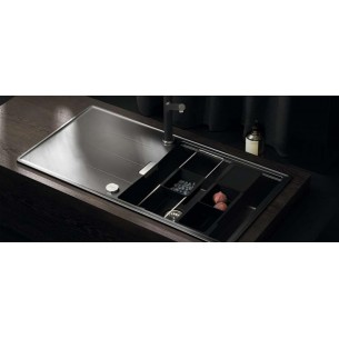 Schock TIA Kitchen Sink D100L Cristadur Silverstone Granite + Access 2